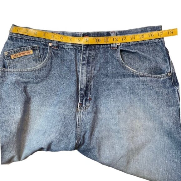 BROOKLYN EXPRESS 70 Denim Men's‎ Distressed Carpenter Shorts 36 Waist Pockets - Picture 9 of 12